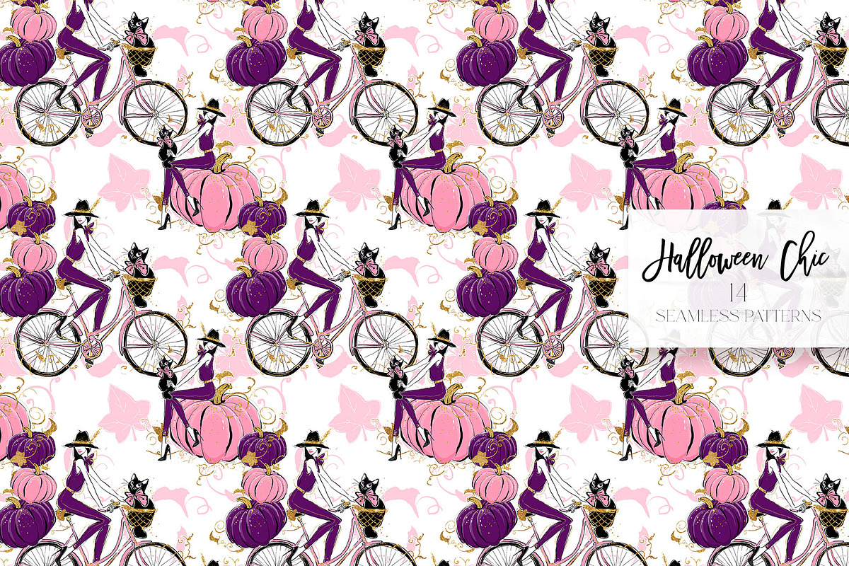 Halloween Fashion Witch Patterns, a Pattern Graphic by KaramfilaS (Photo 18 of 22)