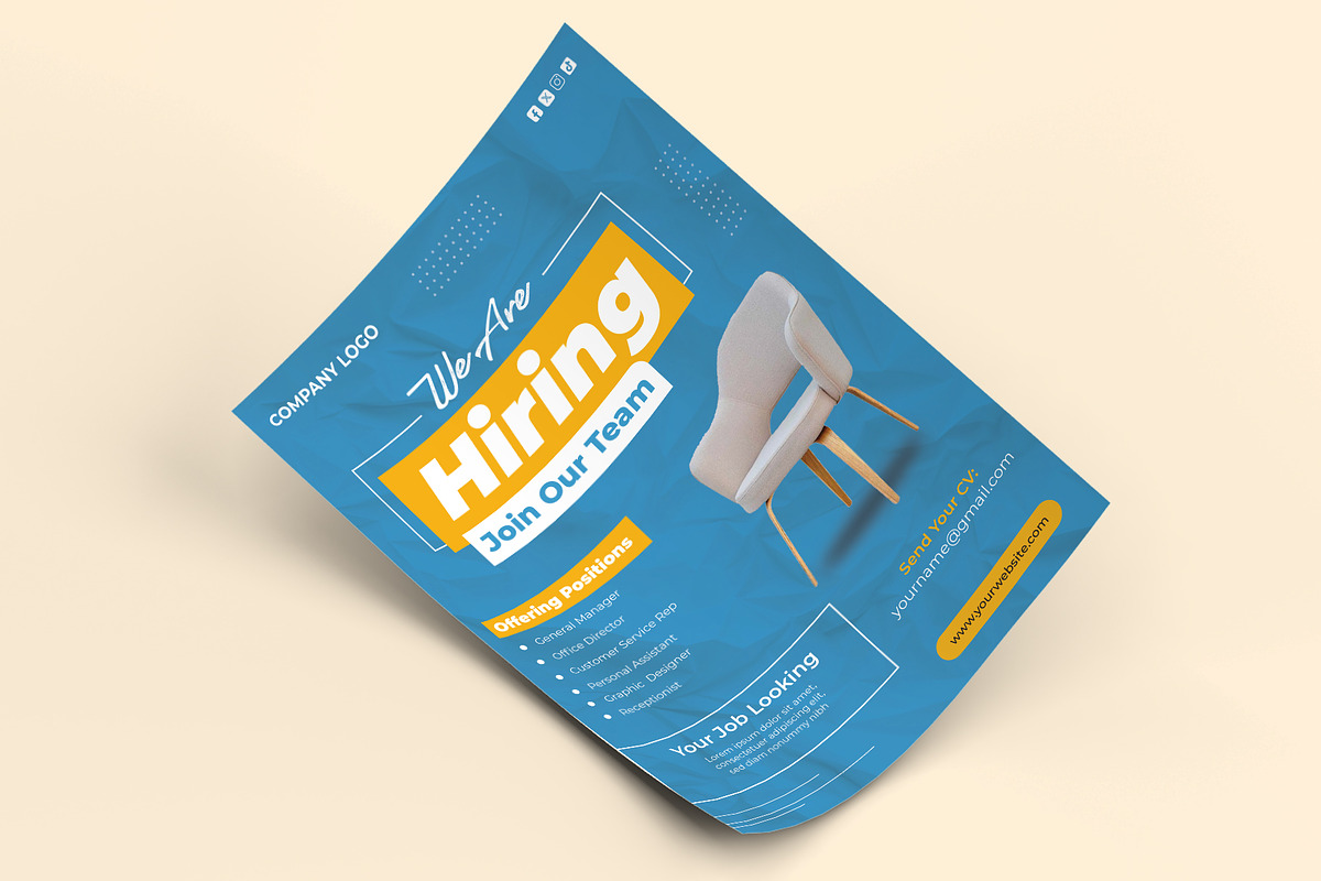 Job Hiring Flyer Template, a Print Template by Sharifull11 (Photo 3 of 3)