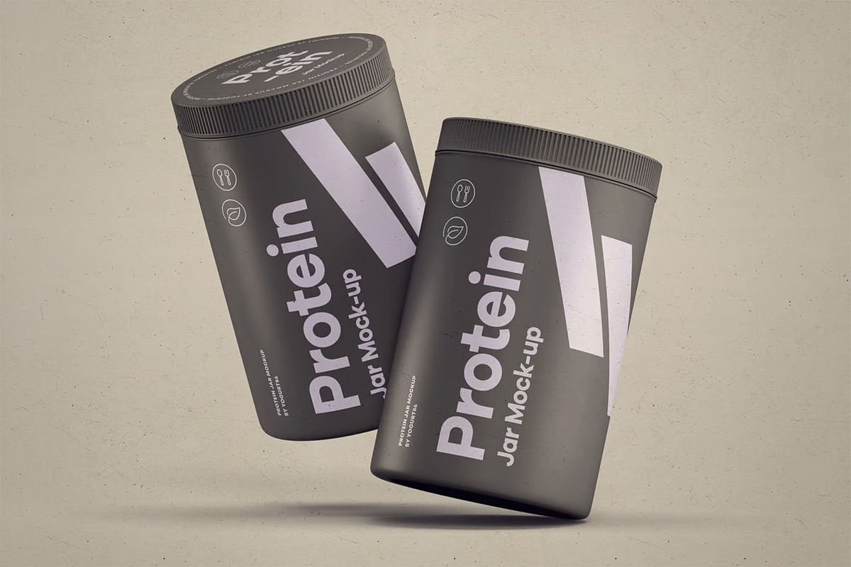 Protein Tall Jar Mock-up, a Packaging Mockup by zippypixelstudio (Photo 8 of 12)