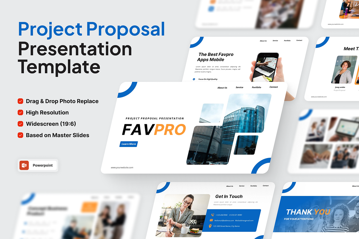 Favpro - Project Proposal PowerPoint, a Presentation Template by SquidPixey (Photo 1 of 6)