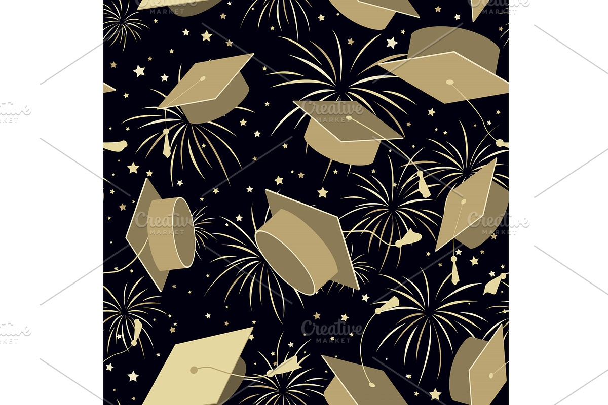 Festive seamless pattern with, an Education Illustration by Toltemara