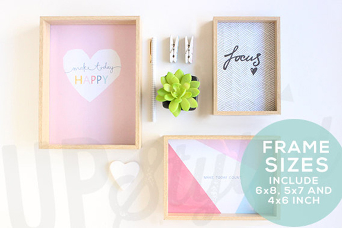 A166 Multiple Frames on Desk Mock Up, a Print Template by UpStyled (Photo 2 of 2)