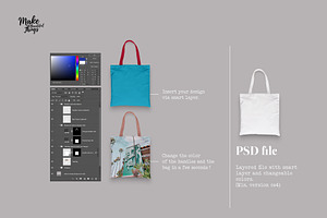 Isolated Canva Tote Bag Mockup