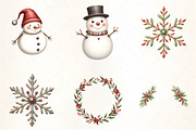 Retro Christmas Clipar, an Illustration by CrexoraLab (Thumbnail 3 of 5)