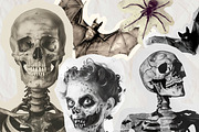 Halloween scrapbook collage stickers, a Seasonal Illustration by Art's and patterns (Thumbnail 5 of 16)