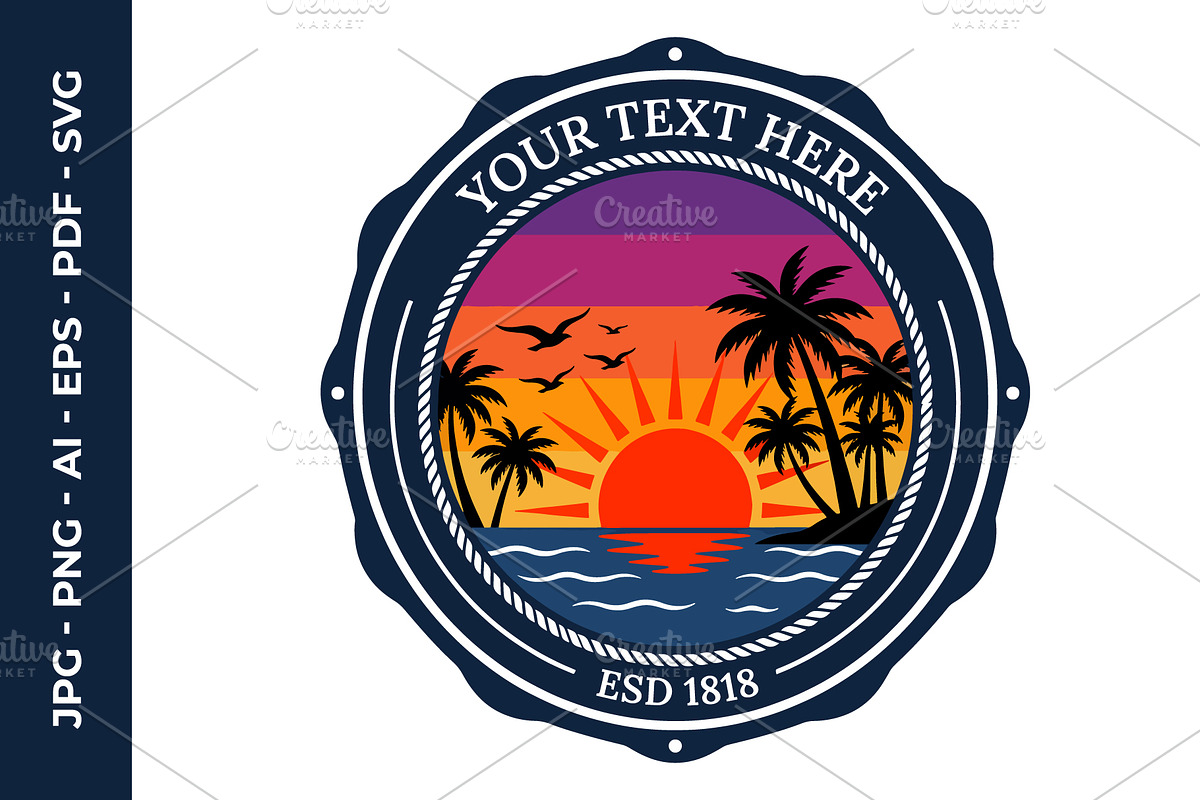 Minimal tropical sunset illustration, a Decorative Illustration by nandinigraphics (Photo 1 of 3)