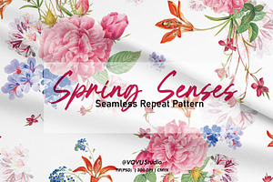 Floral pattern design, spring senses