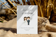 Cute Cartoon Wedding Invitation Card, an Invitation Template by Filip Studio (Thumbnail 1 of 2)
