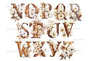 Cotton Alphabet Cozy Winter Clipart, a Decorative Illustration by GlamArtZhanna (Thumbnail 3 of 5)