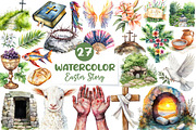 Easter Story Sublimation Clipart, an Illustration by CreationArt (Thumbnail 1 of 5)