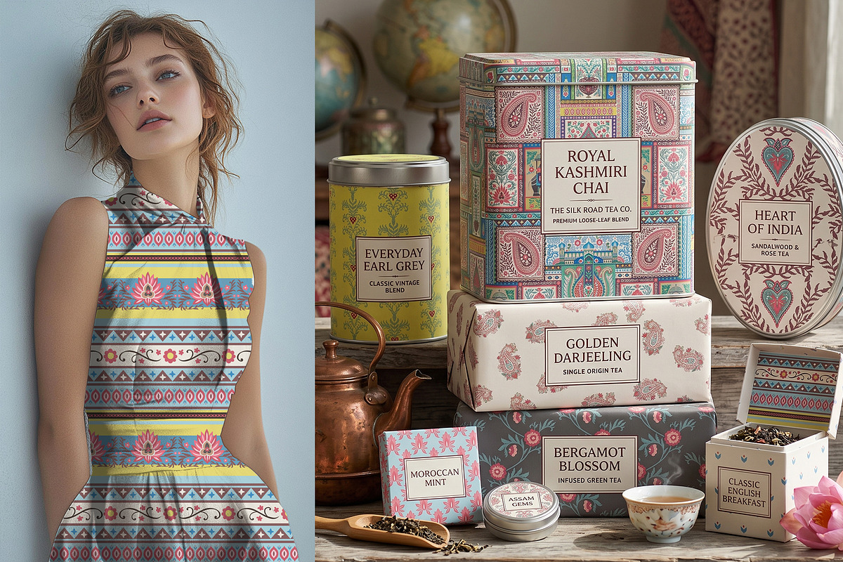 Vintage Paisley Block Print Patterns, a Pattern Graphic by Sonulkaster (Photo 3 of 10)