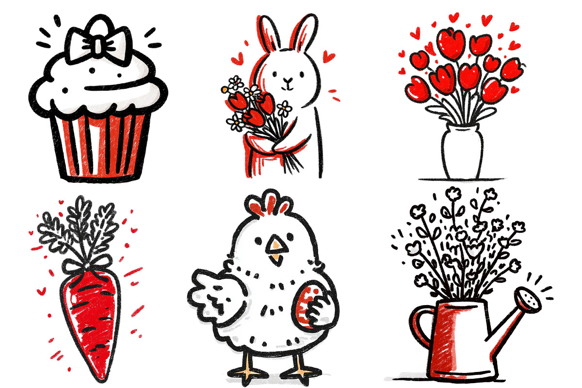 Hand Drawn Doodle Easter Spring Clip, an Illustration by Designworld (Photo 5 of 6)