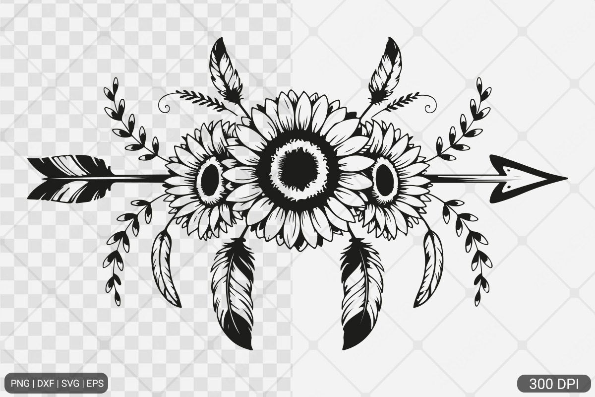 Sunflower Frame SVG PNG Bundle, an Illustration by Actual Pixel (Photo 12 of 23)