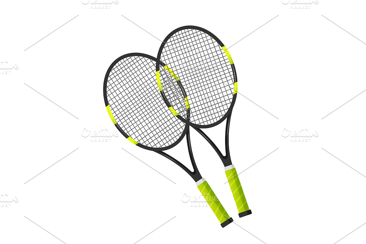 Pair of tennis rackets icon, an Object Illustration by Elen_Art