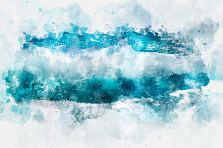 Abstract blue wave ocean watercolor stock photo containing watercolor and, an Abstract Photo by Shootdiem