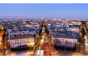 Elevated view of Paris cityscape and, an Architecture Photo by Leonid Andronov
