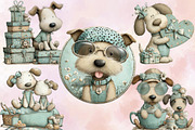 Whimsical Summer Dogs Clipart Bundle, an Illustration by SVGArt (Thumbnail 4 of 9)