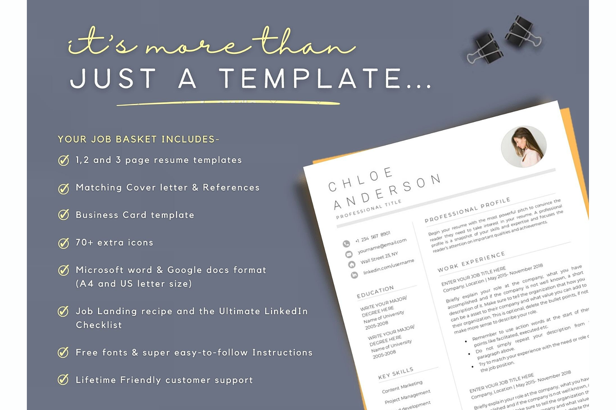 Word resume & cover letter template, a Resume Template by Climbwithelevator (Photo 5 of 6)