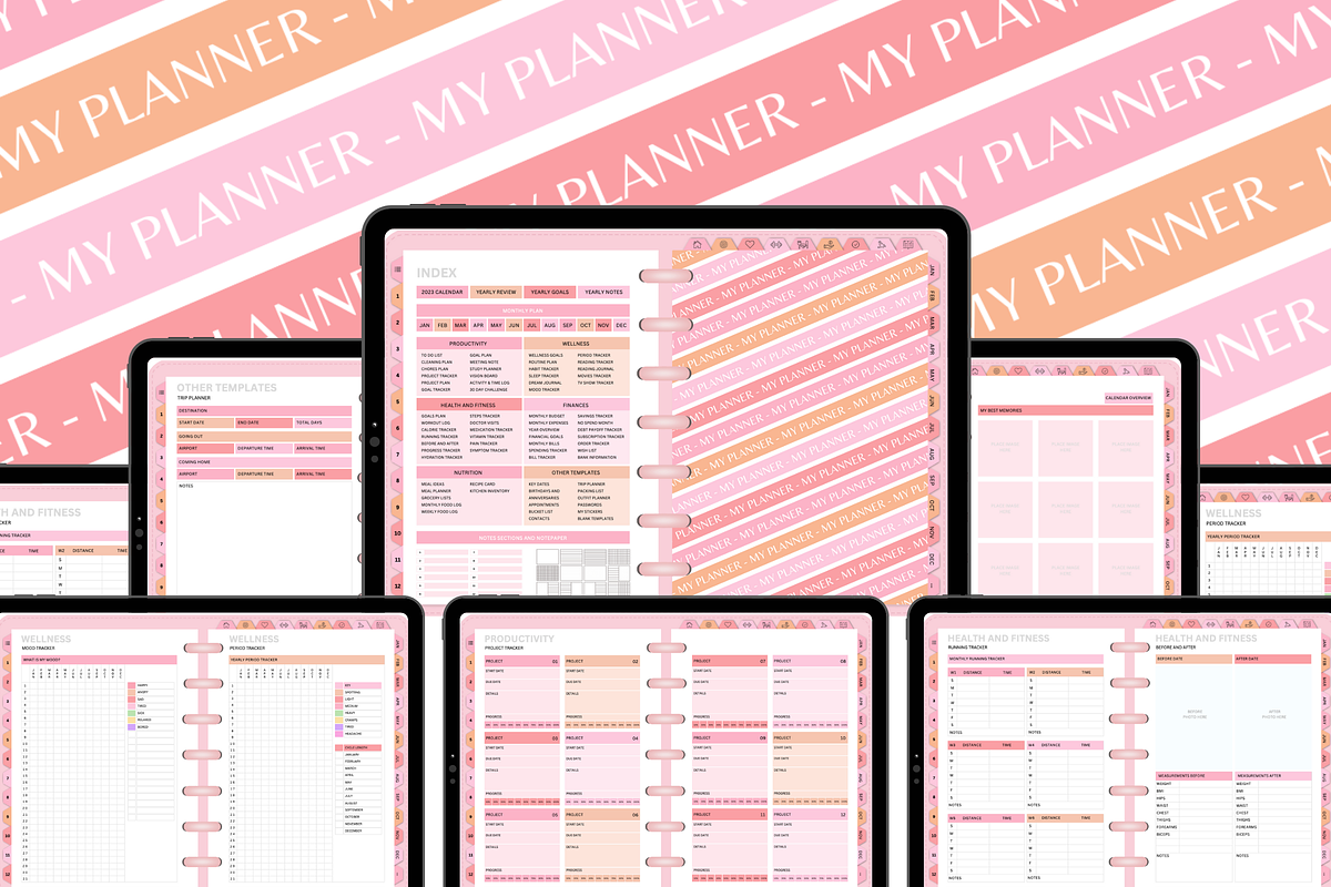 Pastel Digital Planner Mega Bundle, a Templates & Theme by SunshineStudioBoutique (Photo 10 of 11)