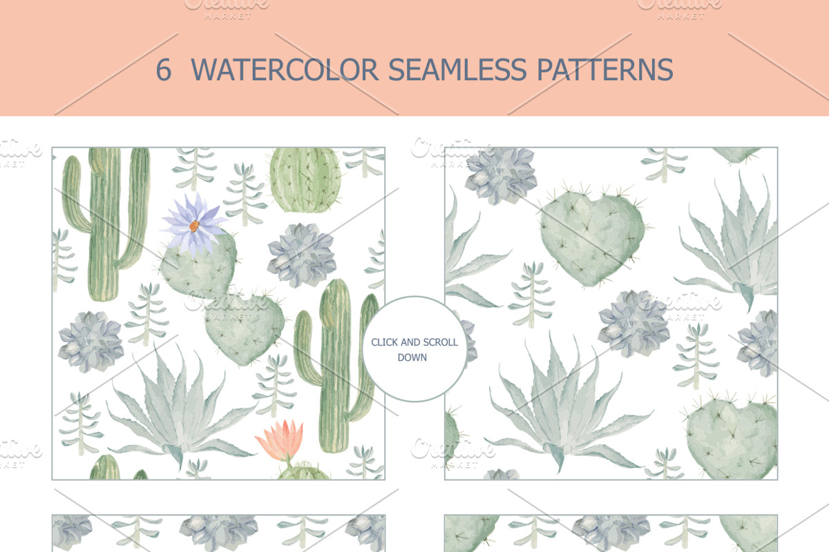 Watercolor cactus set, an Illustration by Natikka Art (Photo 3 of 4)