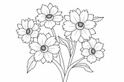 Flower Line Art Coloring Pages Bundl, an Illustration by Artivon (Thumbnail 6 of 9)