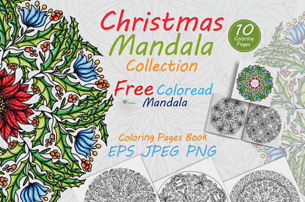 Christmas mandala for coloring