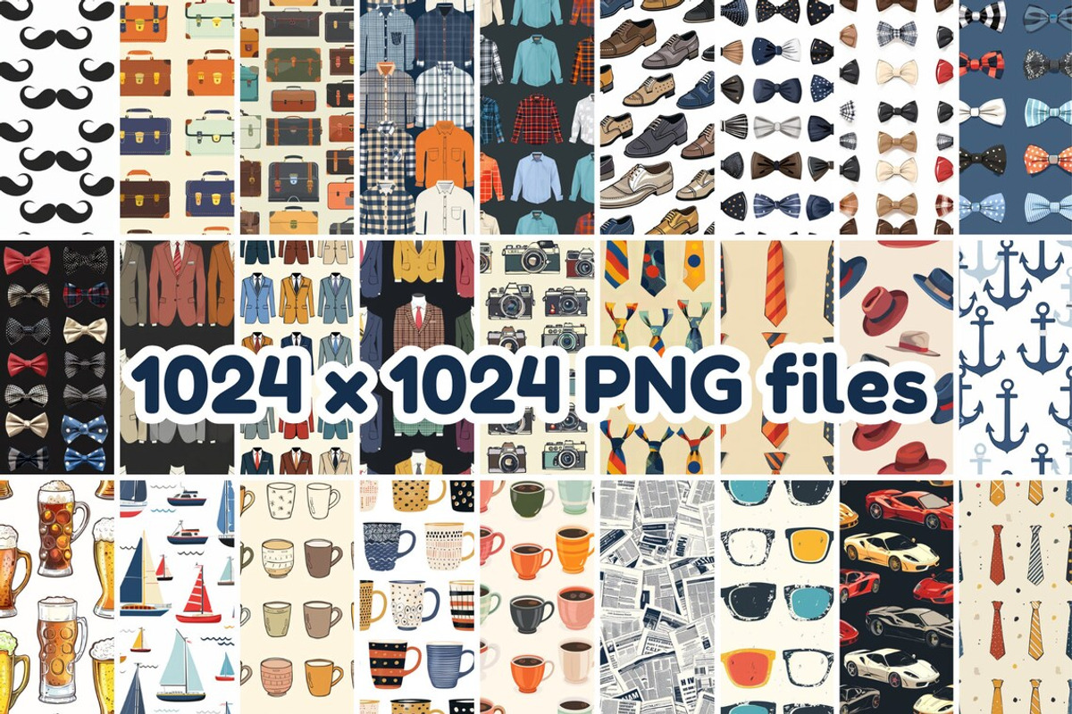 130 Fathers Day Seamless Patterns, a Pattern Graphic by mkStudioLab (Photo 3 of 4)