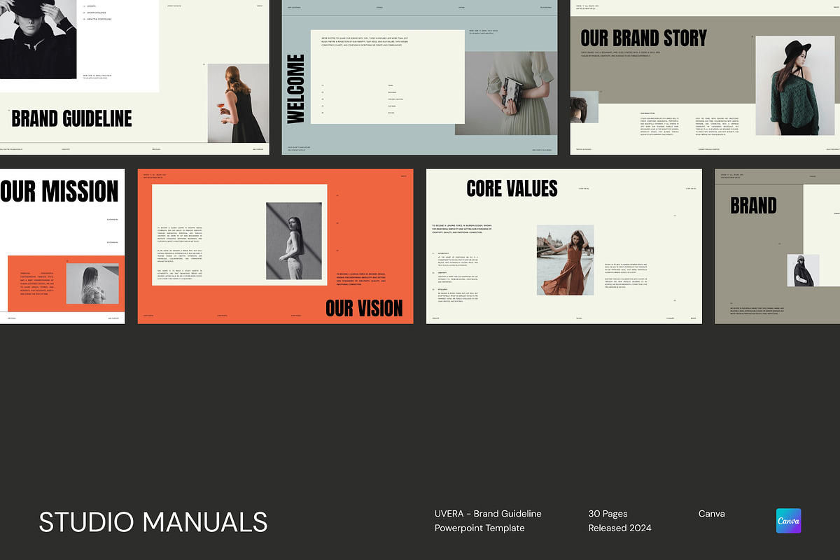 UVERA - Brand Guideline Powerpoint, a Social Media Template by Studio Manuals (Photo 2 of 8)