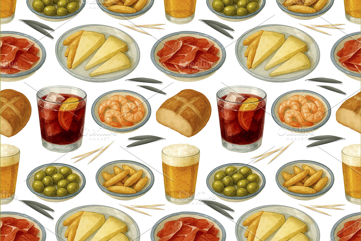 Spanish Food Clipart Vol.2 - Tapas, an Illustration by La Inspiratriz (Photo 4 of 5)