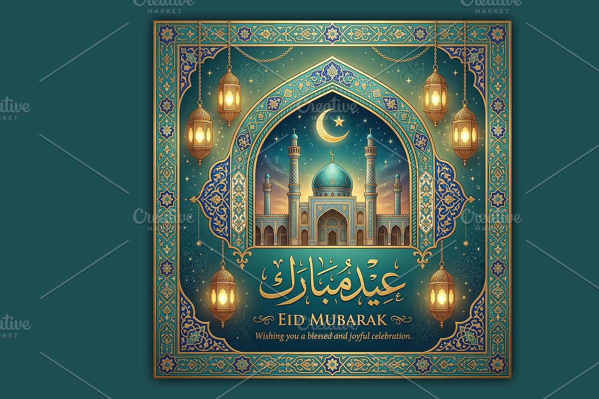Tile Eid Mubarak Card, a Holiday Photo by microtasker (Photo 1 of 2)