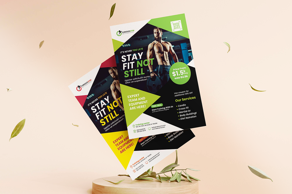 Fitness Trainer Flyer Templates, a Flyer Template by Creativpixl (Photo 6 of 8)