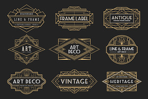 20 ArtDeco Badges & Frames