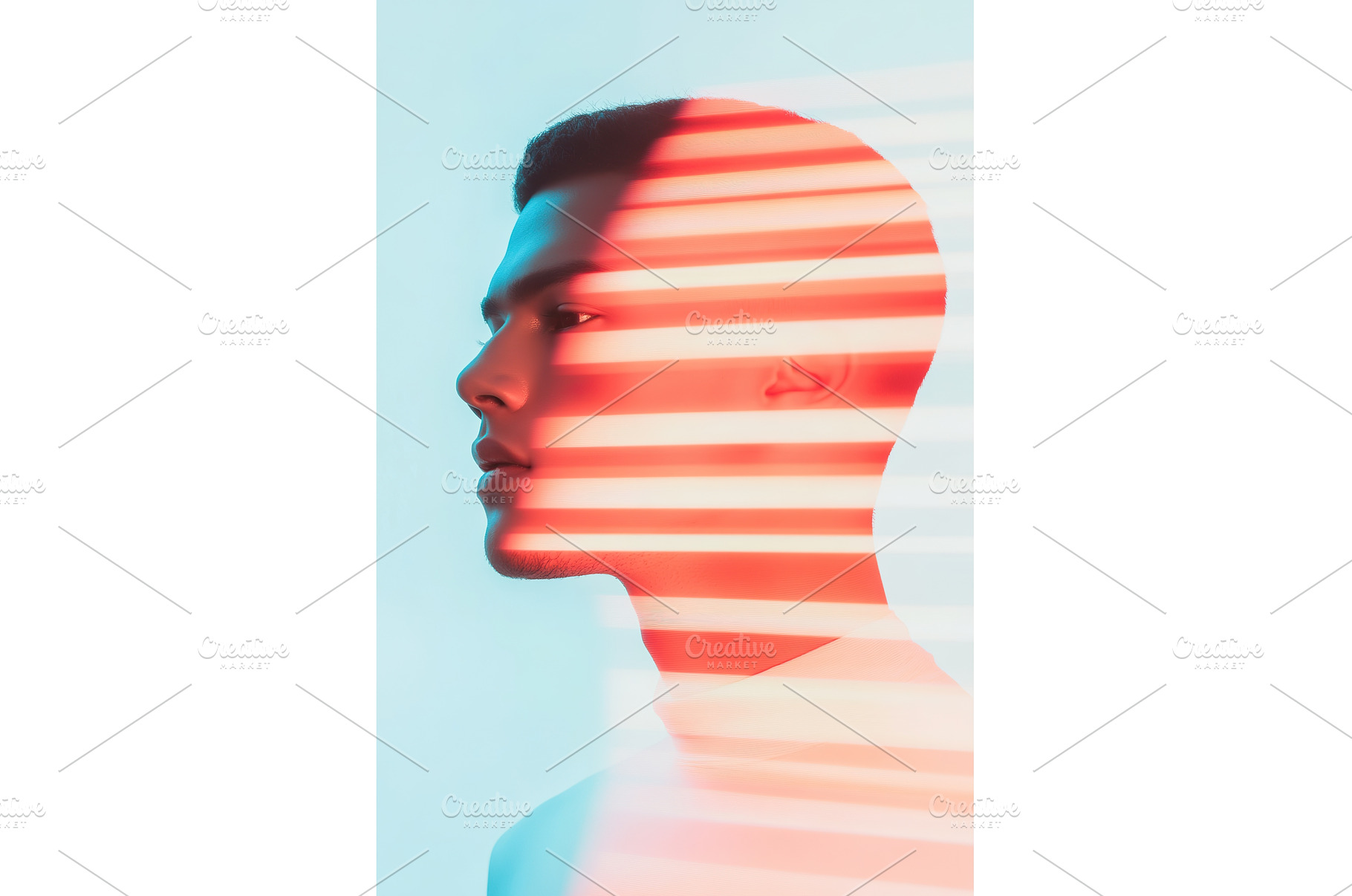 Profile of a Man with Horizontal, an Abstract Photo by Lermont51
