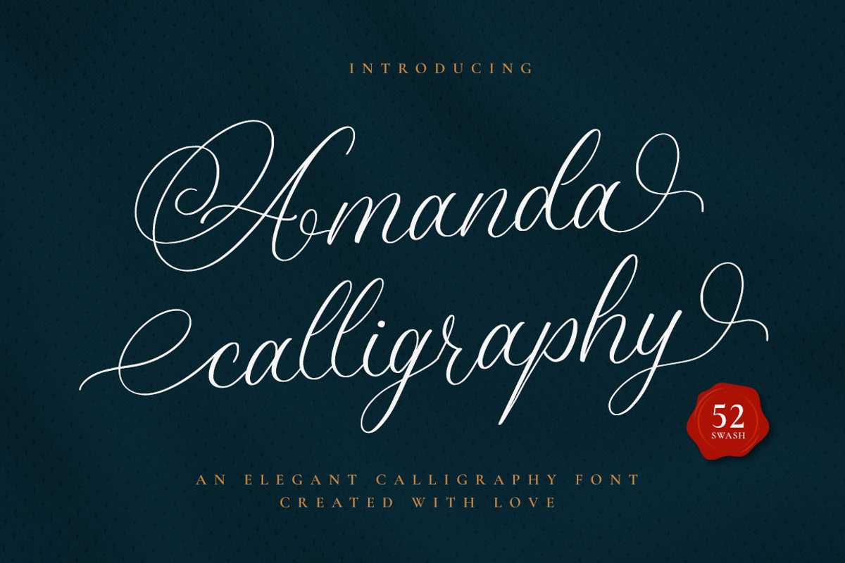 Amanda Calligraphy, a Script Font by RockboyStd (Photo 1 of 12)