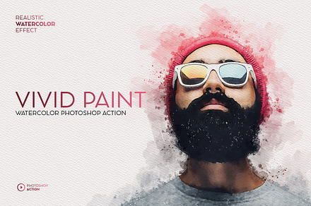 Vivid Paint Watercolor Ps Action, an Action Add-On by ridvanpars