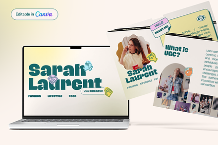 Retro UGC Portfolio Template Canva, a Landing Page Template by Sixtysix Labs