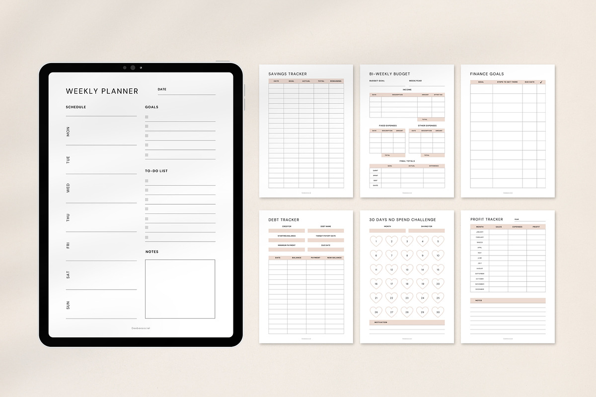 Budget Planner Bundle for Canva, a Templates & Theme by DeeBeeDesign (Photo 9 of 11)