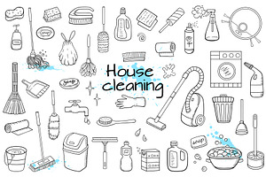 House Cleaning Doodles Design Kit, an Object Illustration by Artspace