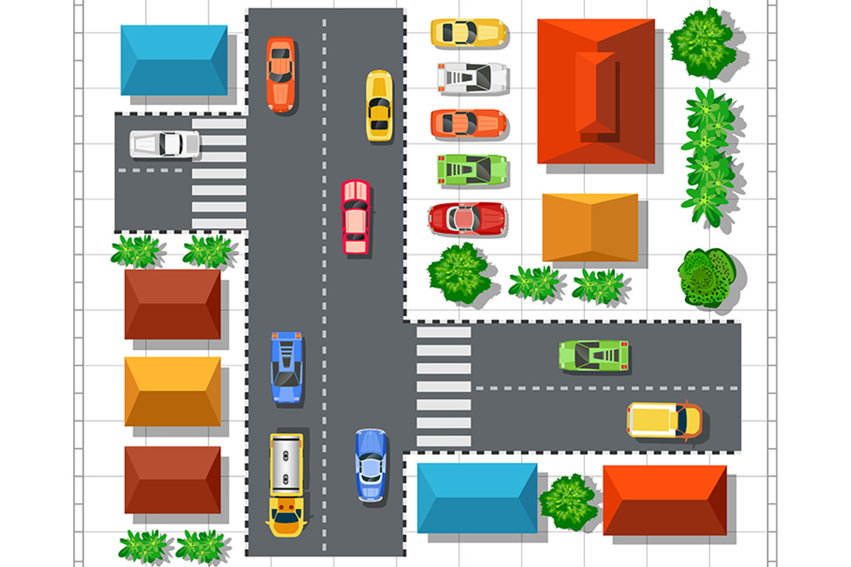 Top view of the plan city, a Texture Illustration by AlexZeL (Photo 1 of 6)