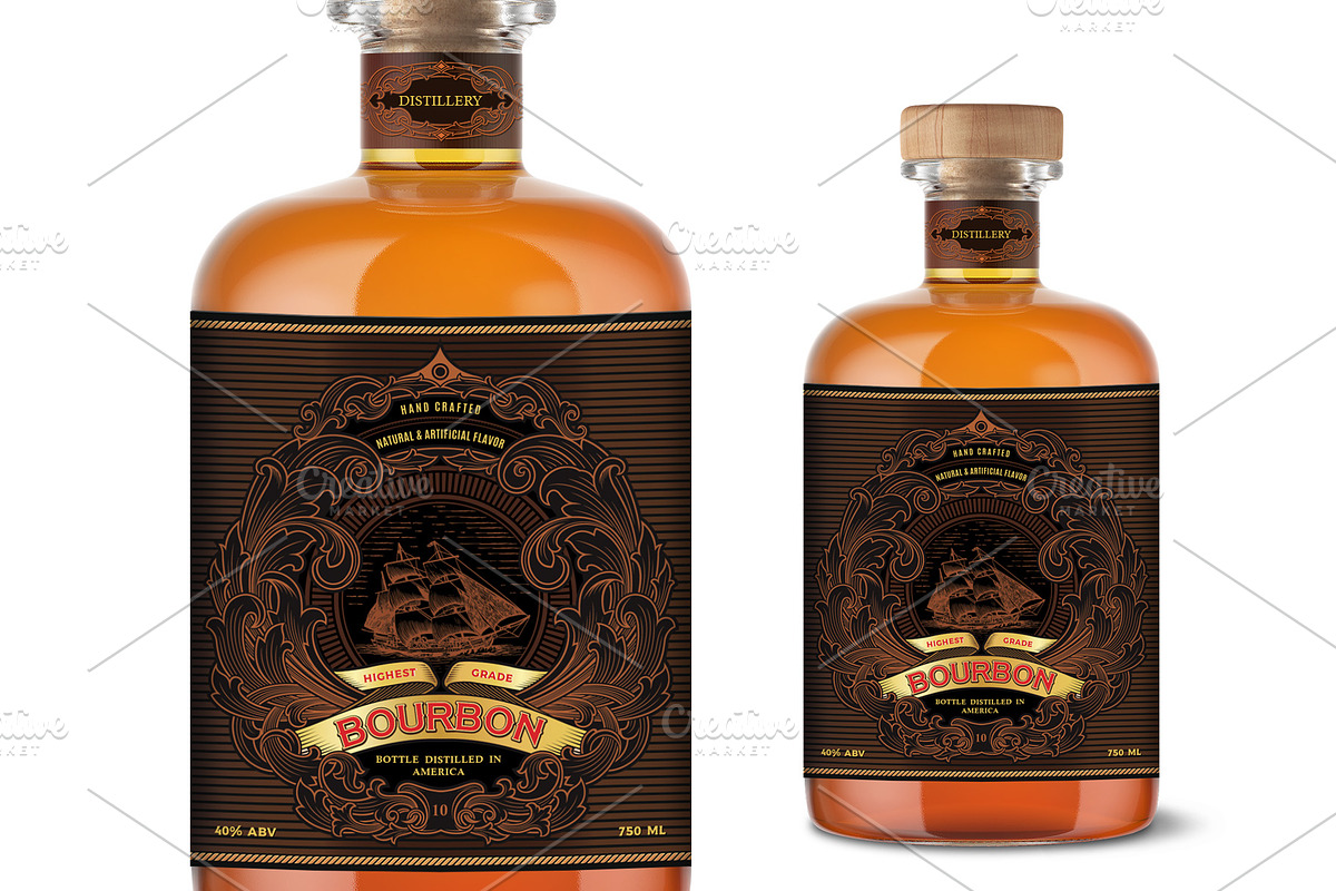 Whiskey, Vodka, Moonshine Label, a Branding & Logo Template by Shwet Art (Photo 3 of 5)