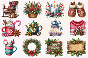 Cozy Christmas Sublimation Clipart, an Illustration by Dream Creation (Thumbnail 2 of 5)