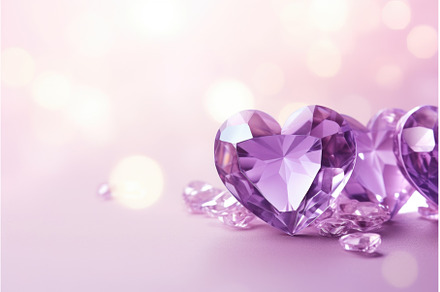 A couple of purple hearts sitting on, a Holiday Photo by tilialucida