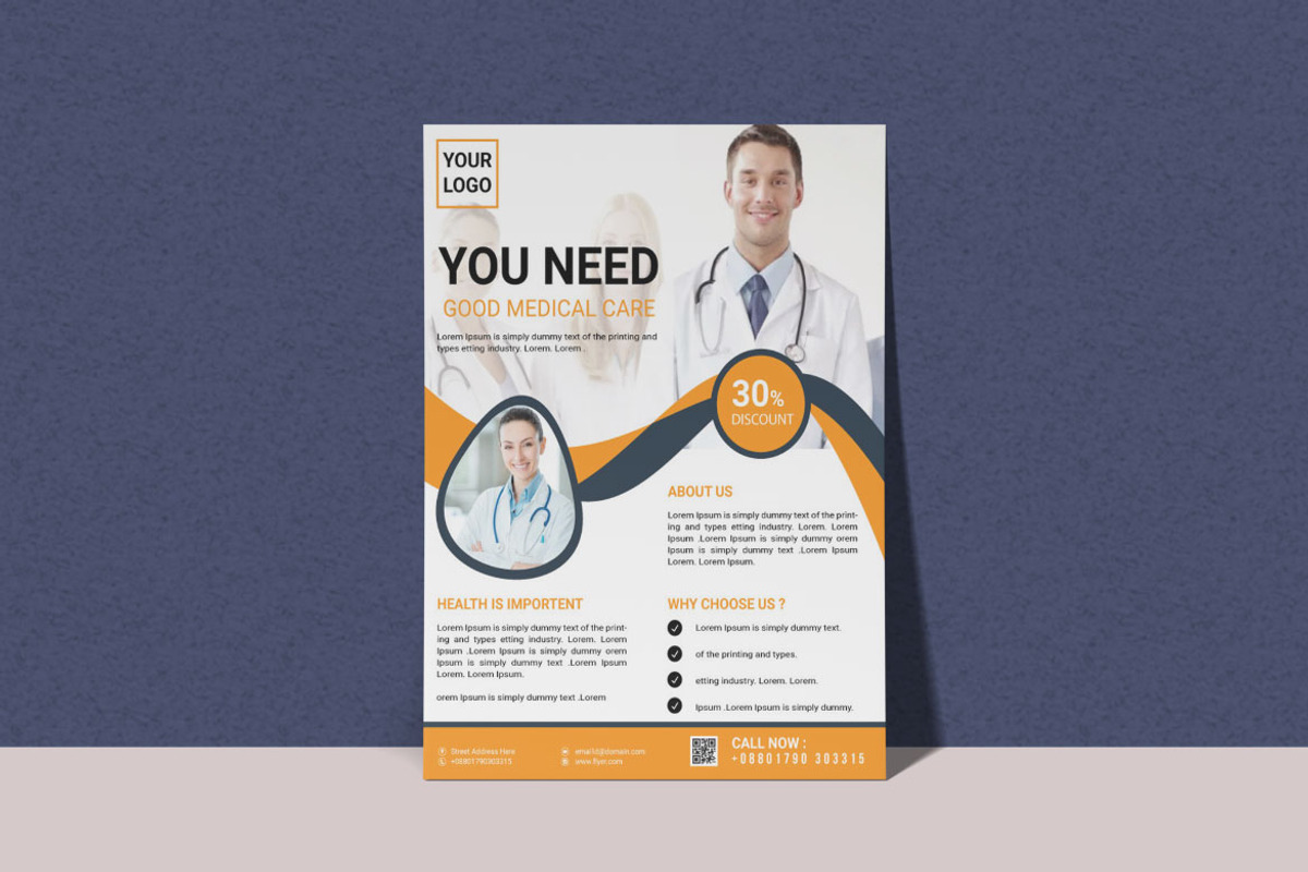 Professional Medical Care Flyer, a Flyer Template by BrandlyTemplate (Photo 3 of 3)