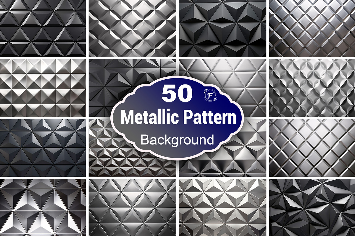 Metallic Polygonal Pattern Backdrop, a Texture Graphic by Forhadx5 (Photo 1 of 6)