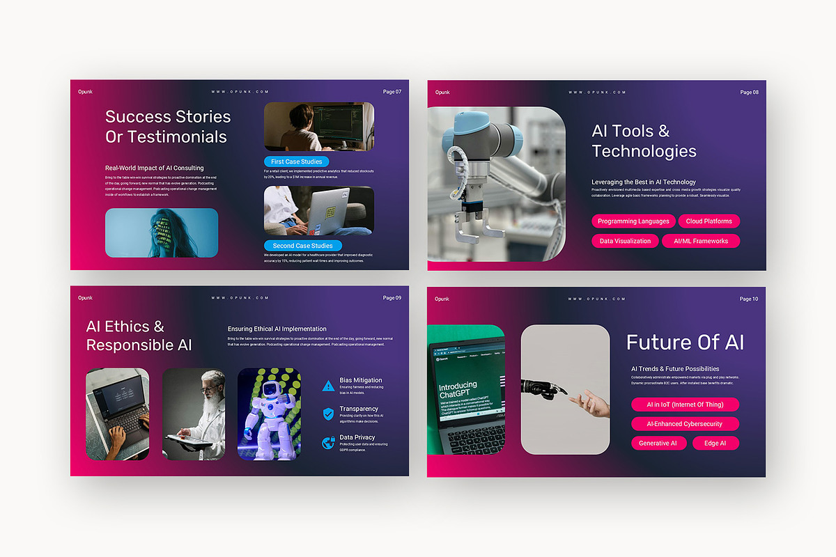 Opunk : AI Consultant Powerpoint, a Presentation Template by Punkl Camp (Photo 14 of 16)
