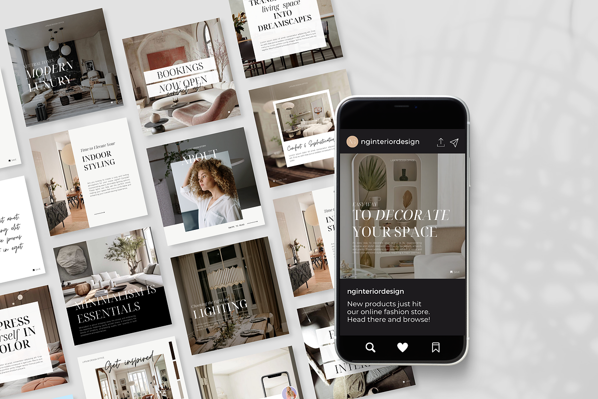 Interior Design Instagram Template, a Social Media Template by ...