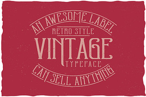 Retro Style Label Typeface