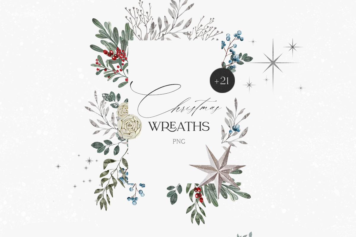 Winter Greenery Watercolor Set, an Illustration by NassyArt (Photo 3 of 10)