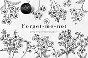 Forget-me-not SVG clipart, an Object Graphic by Dervik Art Store (Thumbnail 1 of 8)