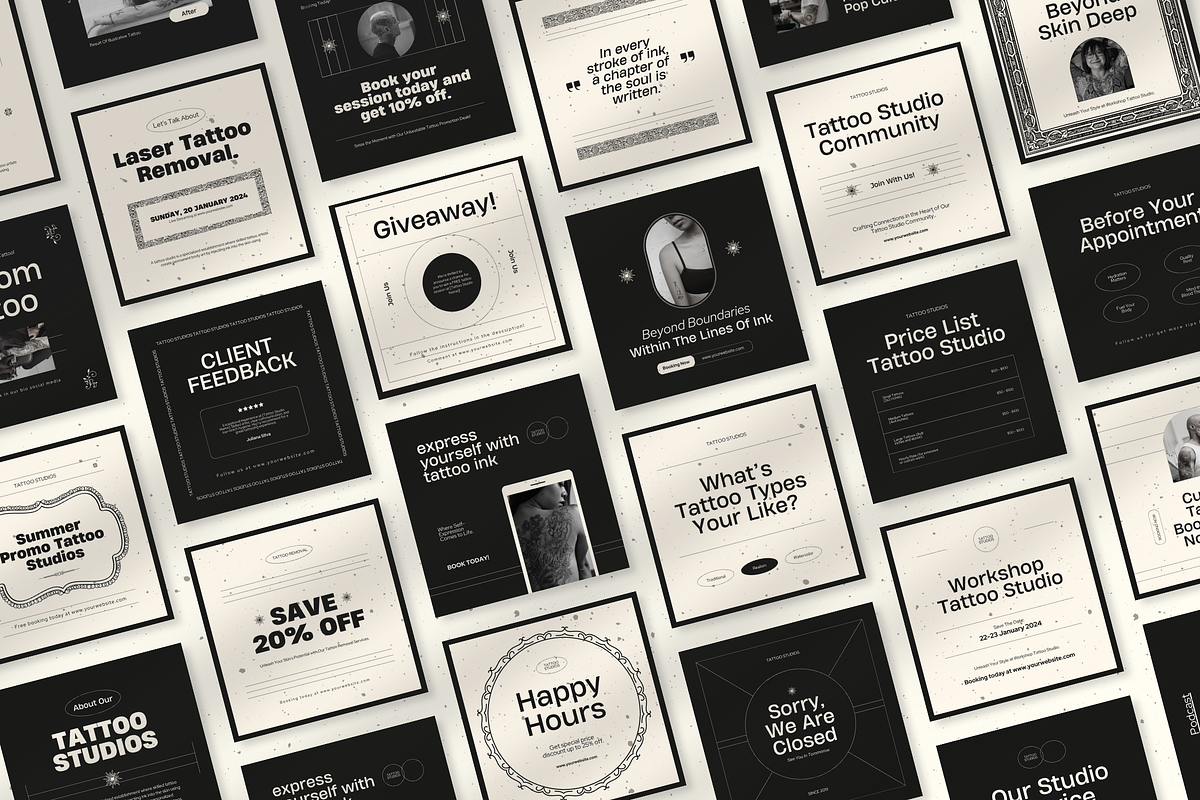 120 Tattoo Artist Instagram Template, a Social Media Template by Branding Victory STD (Photo 6 of 10)